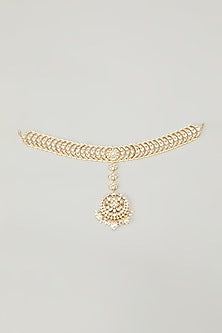 Gold Finish Kundan Polki Mathapatti