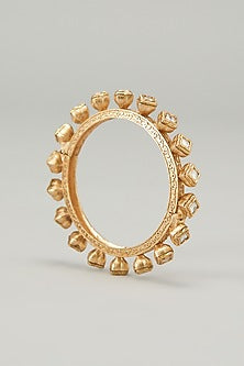 Gold Finish Kundan Polki Bangles (Set of 2)