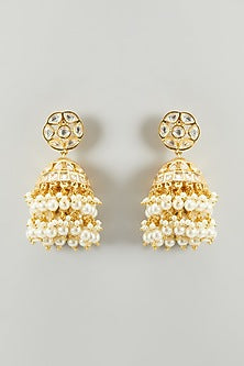 Gold Finish Kundan Polki & Beaded Choker Necklace Set