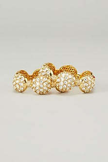 Gold Plated Kundan Polki Bangles (Set of 2)
