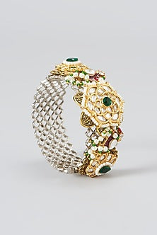 Gold Plated Kundan Polki Bracelet
