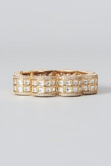 Gold Plated Kundan Polki Bracelet