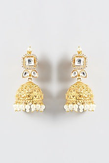 Gold Plated Kundan Polki & Pearl Choker Necklace Set
