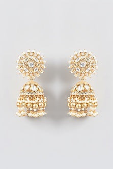 Gold Finish Kundan Polki & Pearl Necklace Set