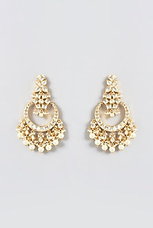 Gold Finish Kundan Polki & Pearl Necklace Set