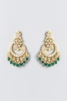 Gold Finish Kundan Polki & Pearl Necklace Set