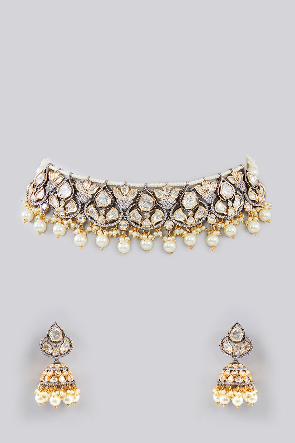 Mahira Pearl Kundan Choker Set