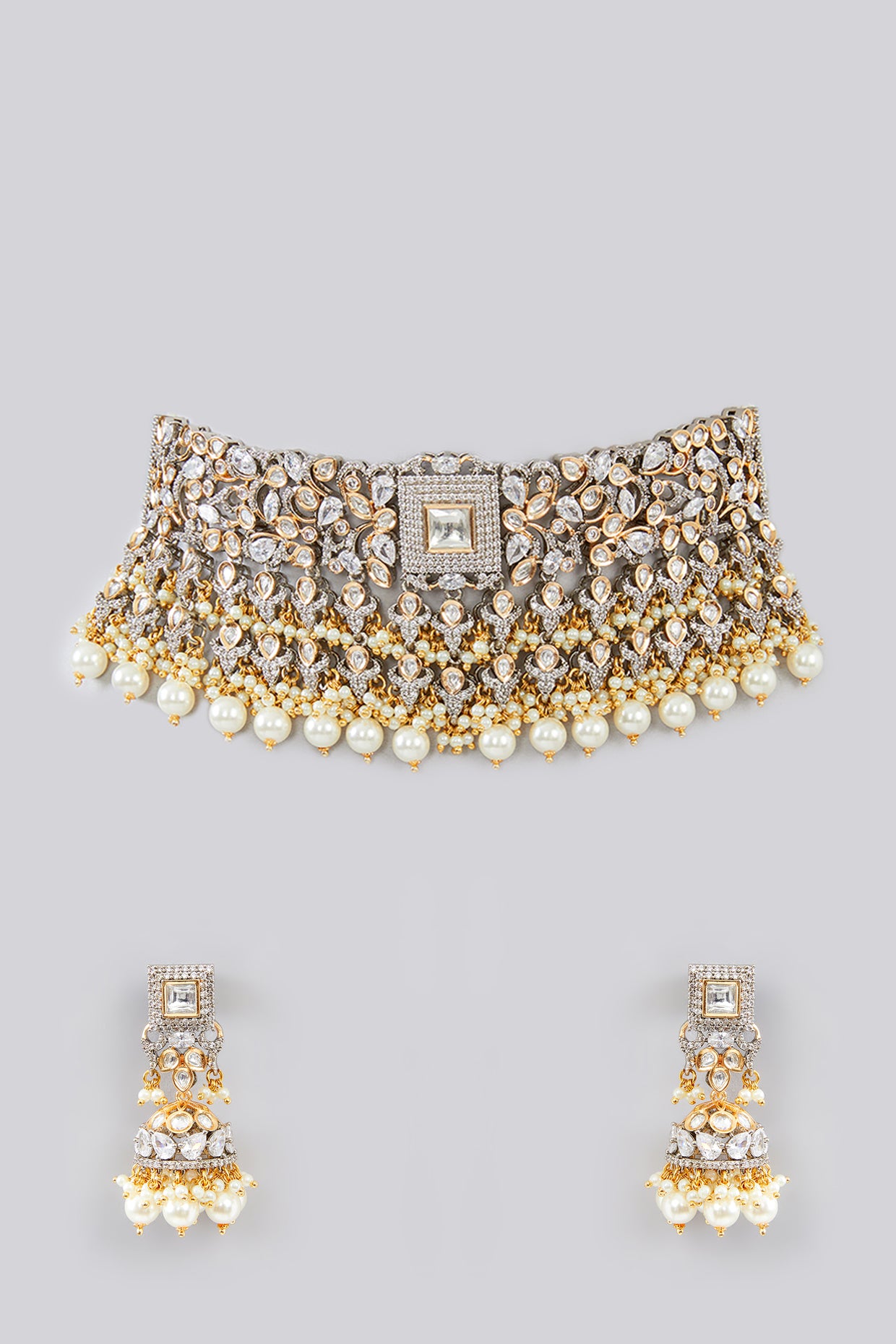 Mohika Pearl Kundan Choker Set