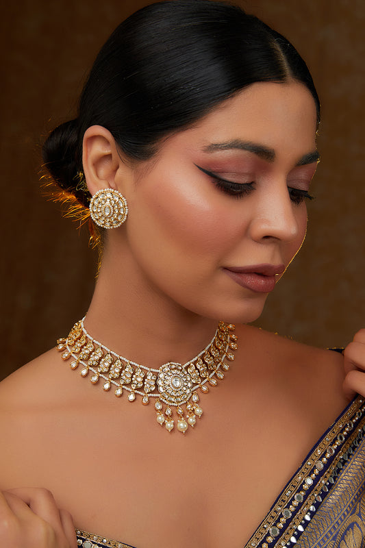 Moksha Pearl Kundan Set