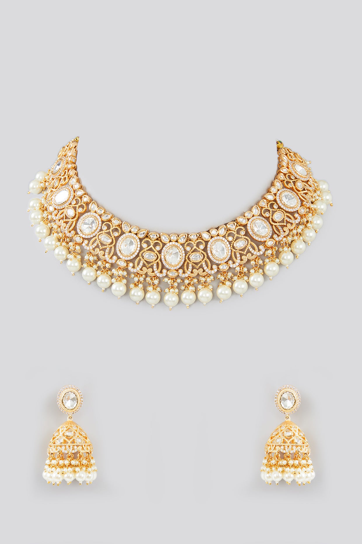 Kimaya Pearl Drop Kundan Choker Set