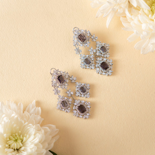 JIA AMETHYST DIAMOND EARRINGS