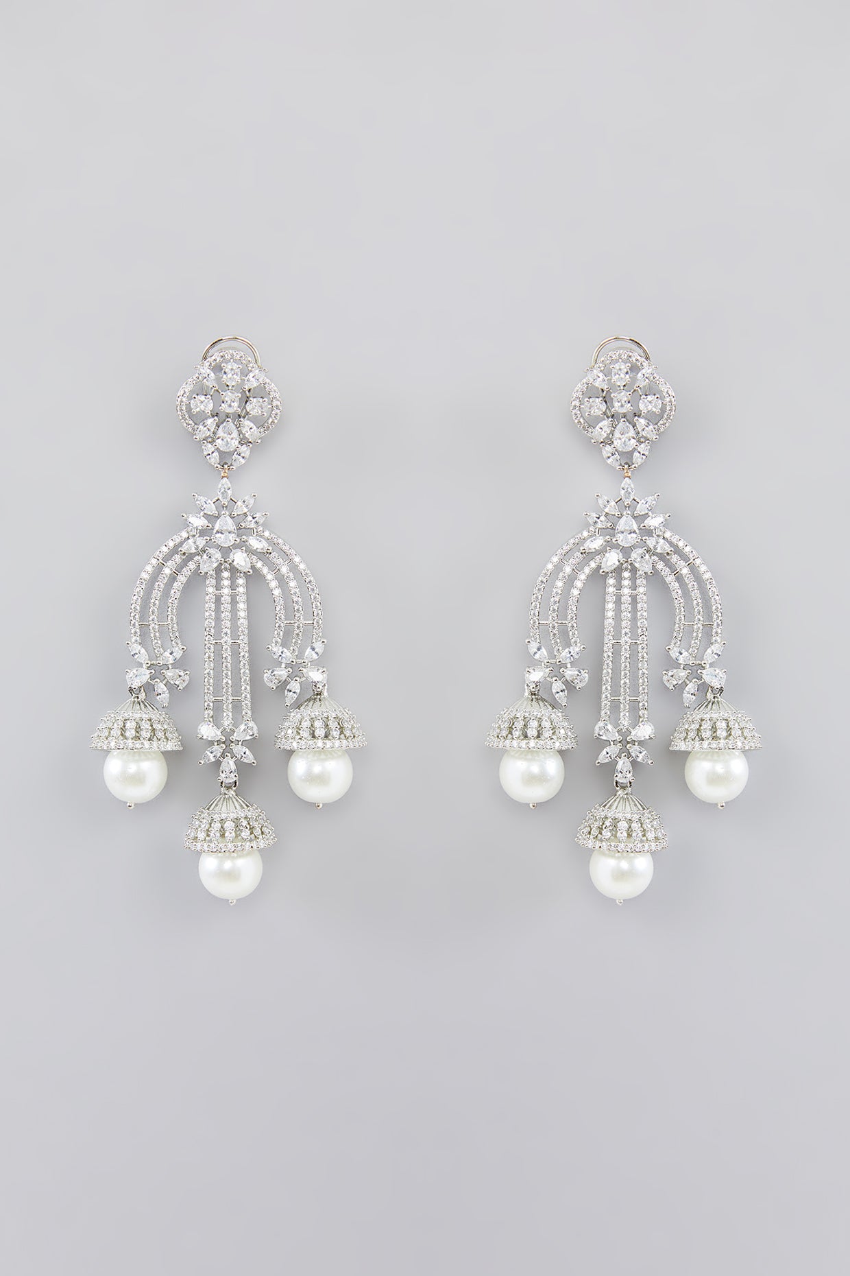 Windsor Pearl Drop Diamond Earrings