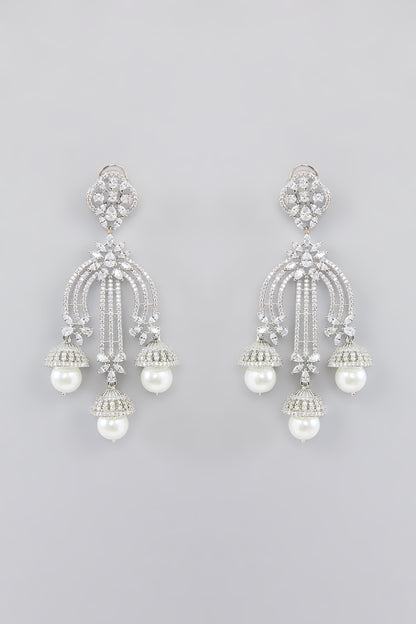 Windsor Pearl Drop Diamond Earrings
