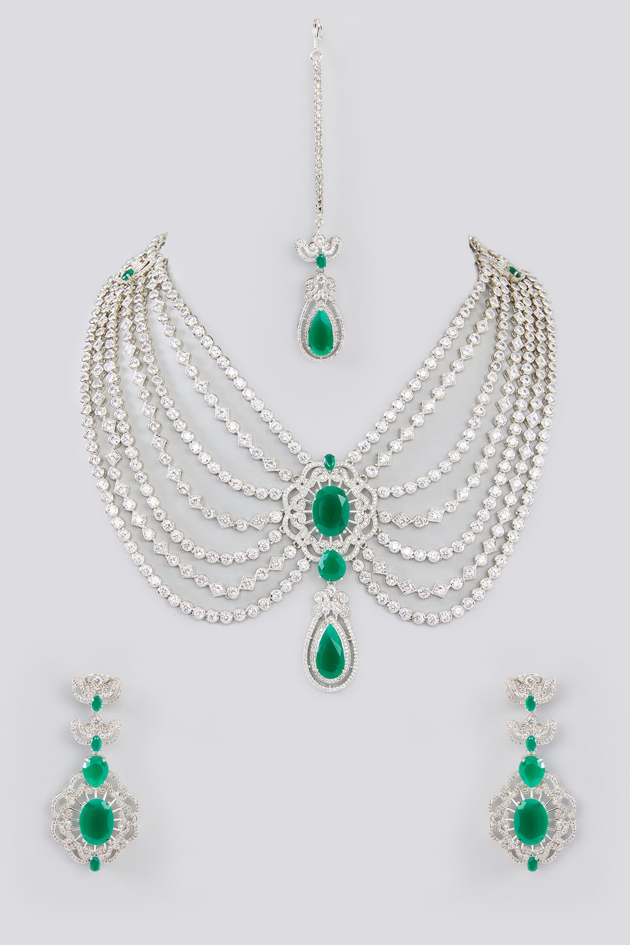 Neeru Big Diamond Necklace set