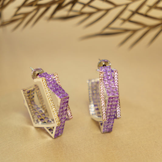 ELENA AMETHYST DIAMOND STUDS