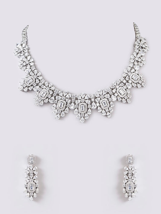 JENNY WHITE DIAMOND NECKLACE SET