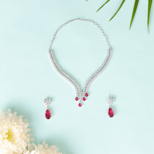 JESHNA RUBY DIAMOND NECKLACE SET