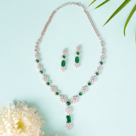 JENNIFER EMERALD DIAMOND NECKLACE SET