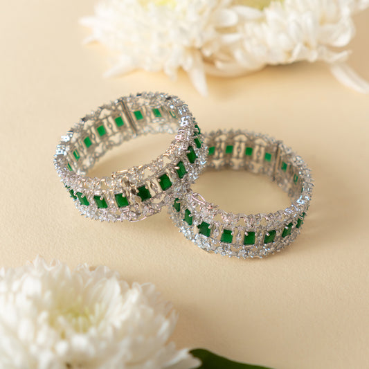 JAMIE EMERALD DIAMOND BANGLES