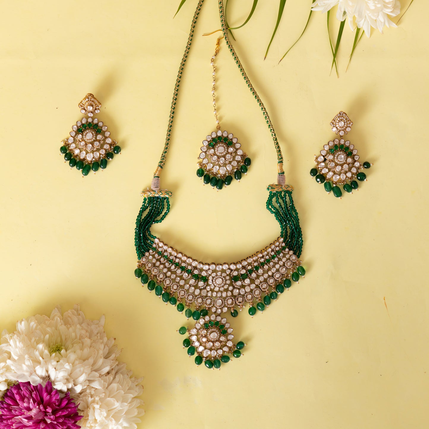 Jannat Green Polki set