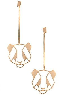 Gold plated panda earrings