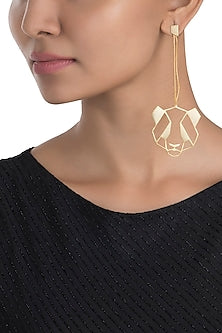 Gold plated panda earrings