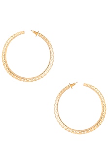Gold plated snake skin slytherin hoop earrings