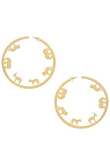 Gold plated ode big hoop earrings