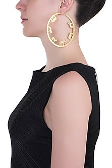 Gold plated ode big hoop earrings
