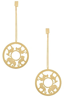 Gold plated animal chain earrings