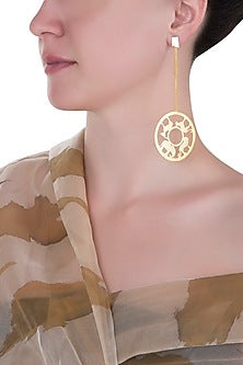 Gold plated animal chain earrings