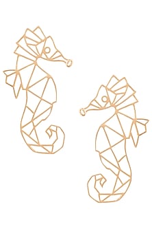 Gold plated seahorse earrings