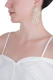 Gold plated seahorse earrings