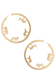 Gold plated ode small hoop earrings