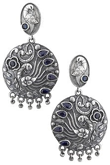 Silver plated blue stone earrings