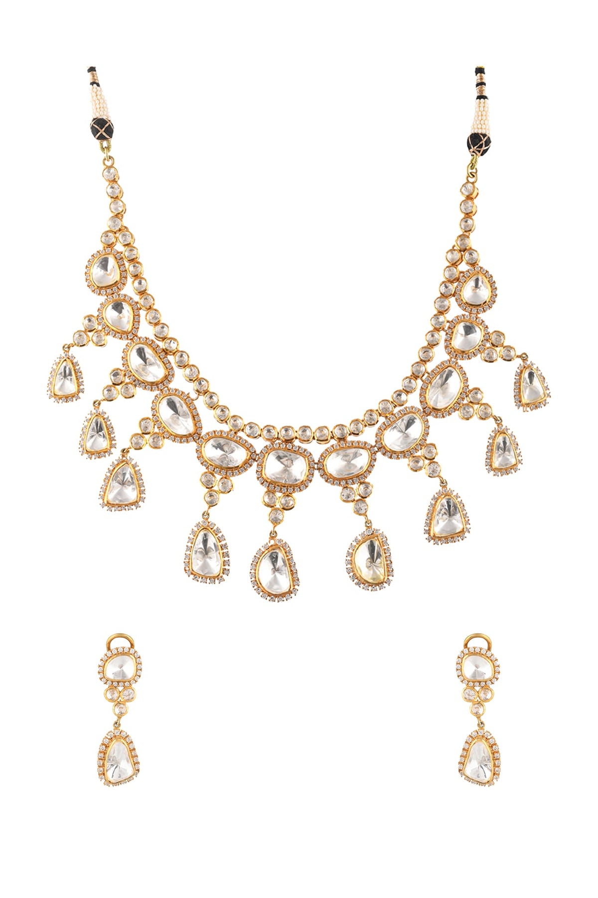 Gold Finish Necklace In Sterling Silver