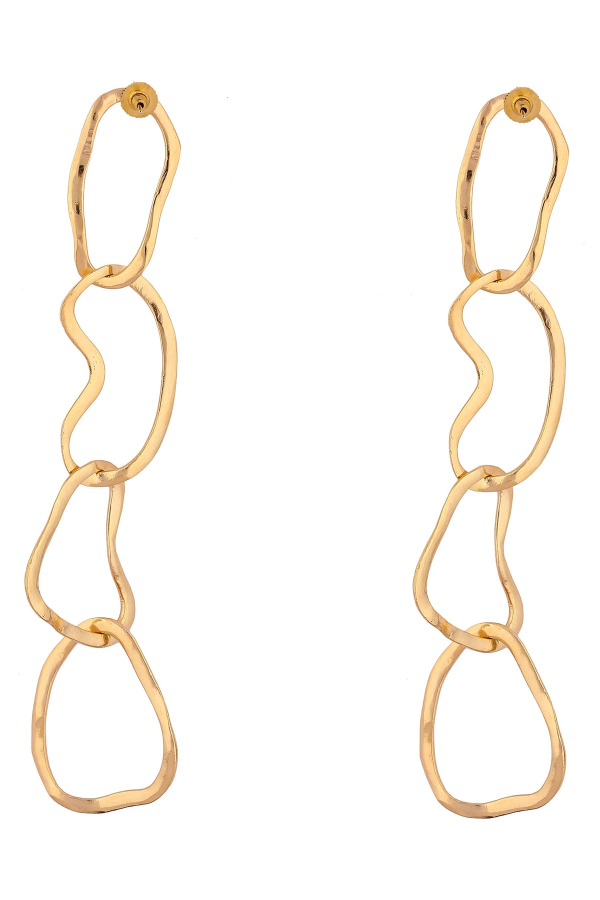 Tiered Link Long Earrings 