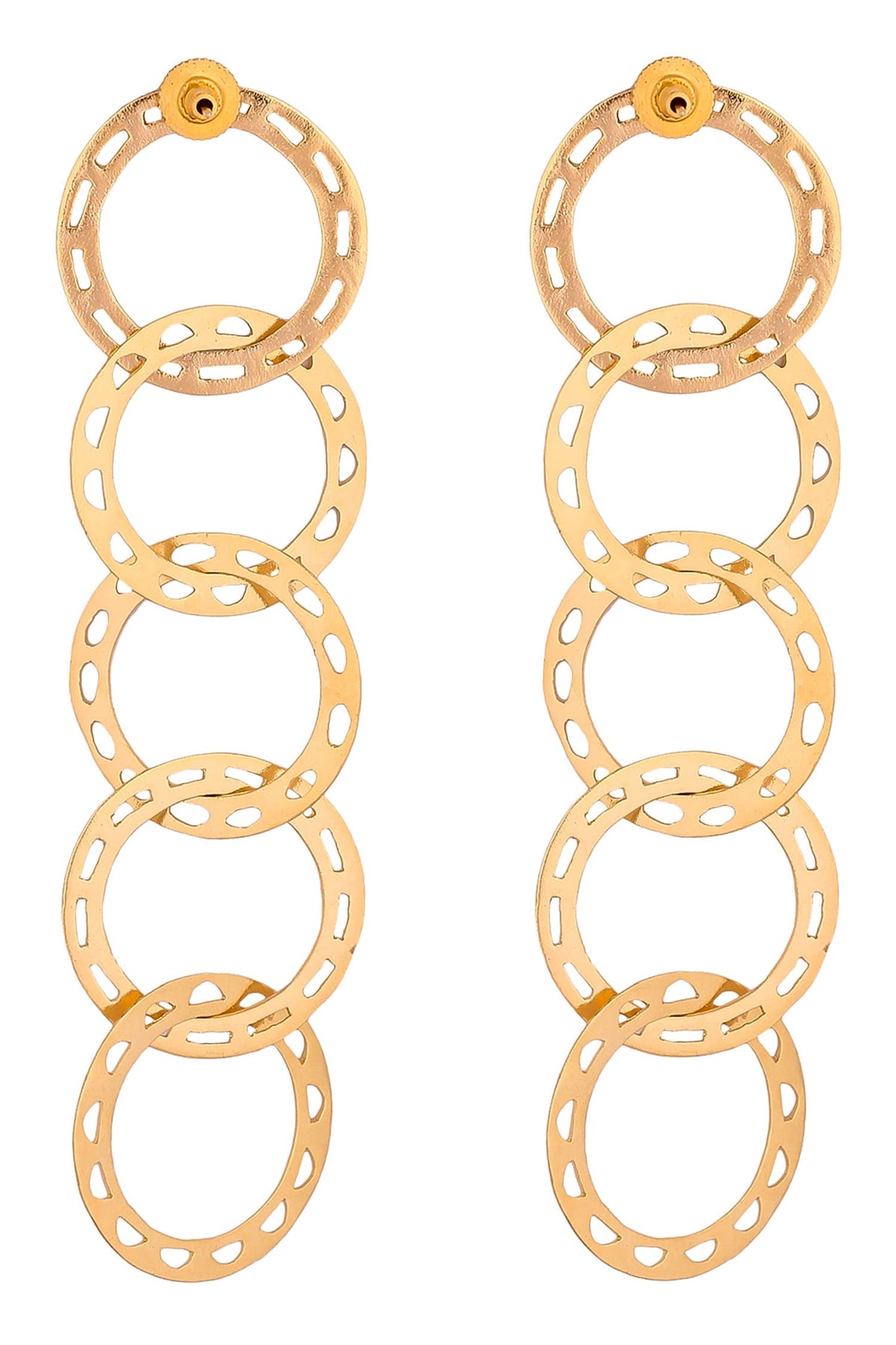 Tiered Link Long Earrings 