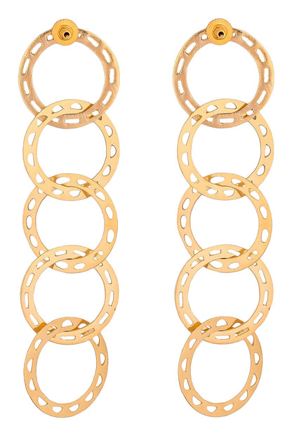 Tiered Link Long Earrings 