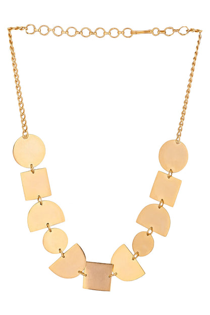 Gold Geometric Cutwork Choker 