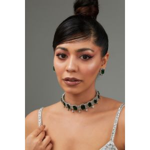 Naira Emerald Diamond Choker Necklace set