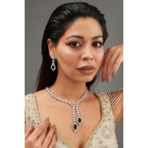 Ohana Emerald Diamond Necklace set