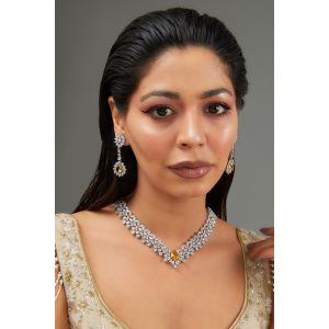 Qureshi Emerald Diamond Necklace set