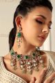 Green Polki Bridal Necklace Set