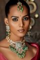  Polki & Green Jade Tumbles Bridal Necklace Set