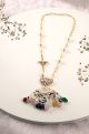 Petite Gold Toned Multi Colour Necklace